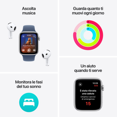 Apple Watch SE GPS 44mm Cassa Alluminio Mezzanotte con Inchiostro Sport Loop