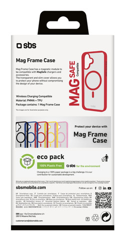 SBS TEMAGCOLIP1661R custodia per cellulare 15,5 cm (6.1") Cover Rosso, Trasparente