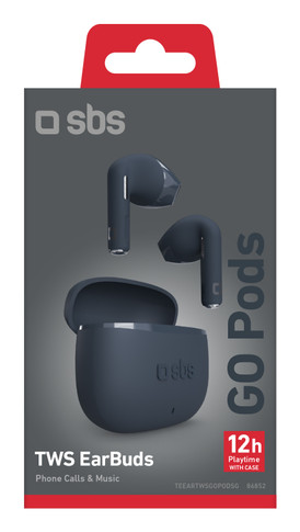 SBS TEEARTWSGOPODSG cuffia e auricolare True Wireless Stereo (TWS) In-ear Musica e Chiamate Bluetooth Grigio