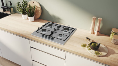 Bosch Serie 4 PGP6B5K85 , Piano cottura a gas, 60 cm, Acciaio inox