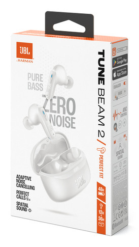 JBL Tune Beam 2 Auricolare Wireless In-ear Musica e Chiamate Bluetooth Bianco