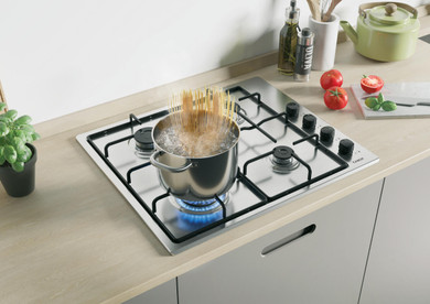Candy Idea CHW6LBX Acciaio inox Da incasso 56 cm Gas 4 Fornello(i)