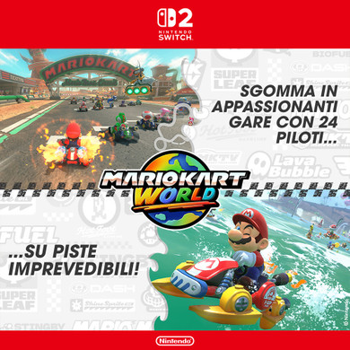 Nintendo Mario kart world Standard Cinese semplificato, Cinese tradizionale, Tedesca, DUT, Inglese, ESP, Francese, ITA, Giapponese, Coreano, Portoghese, Russo Nintendo Switch 2