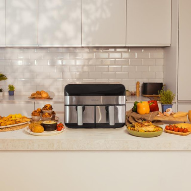 Cecotec Advance 9000 Doppia 9 L Indipendente 2800 W Friggitrice ad aria calda Nero, Acciaio inox