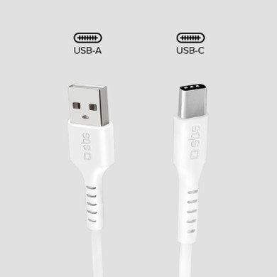 SBS TECABLEMICROC10W cavo USB USB 2.0 1 m USB A USB C Bianco