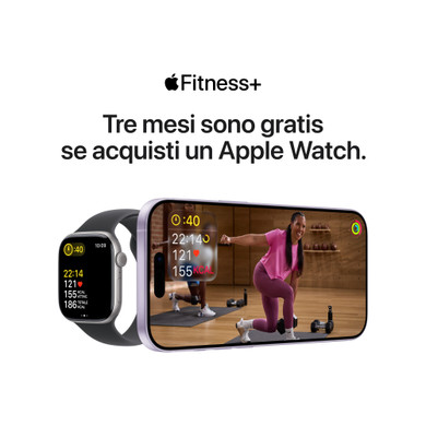 Apple Watch Series 11 GPS 46mm Cassa Alluminio Argento con Sport Band Viola Nebbia - M/L