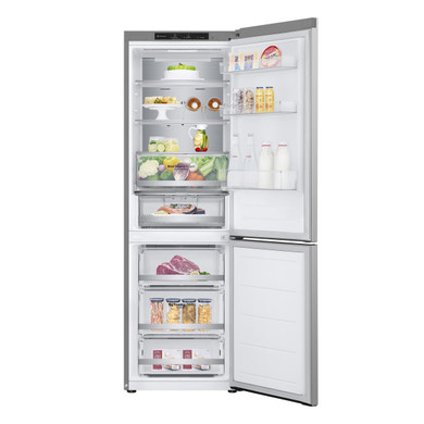 LG GBV5140DPY Frigorifero combinato, Classe D, 344L, Fresh Converter, Porte piatte, Argento
