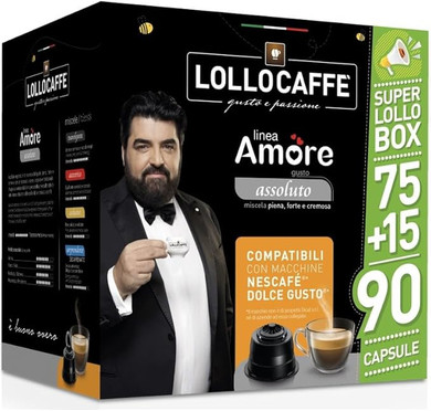 Lollo Box Capsule Dolce Gusto Amore Assoluto - Miscela Intensa 90 Pezzi (75+15)