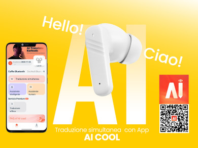 Trevi Cuffie con Traduzione Simultanea AI e Display Touch Screen EAR 100 AID Nero