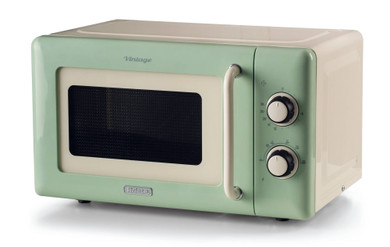 Ariete Linea Vintage 3960 Forno a microonde Vintage, 800W, Capacità 20L, 3 funzioni, 6 livelli di cottura, Timer, Verde