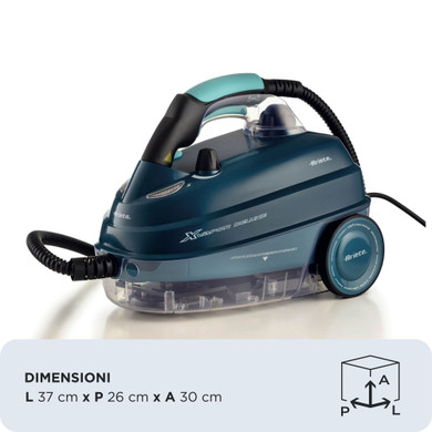 Ariete 4146 XVapor Deluxe, Pulitore a Vapore Mobile, 5 bar, Vano Portaccessori Integrato, Autonomia fino a 55', Cavo 6 m, 1500W, Blu