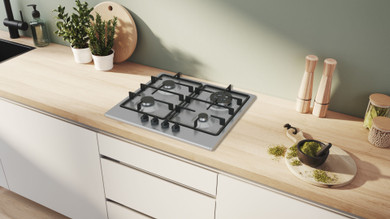 Bosch Serie 4 PGH6B5K60 Piano cottura a gas 60 cm 4 fuochi Acciaio Inox