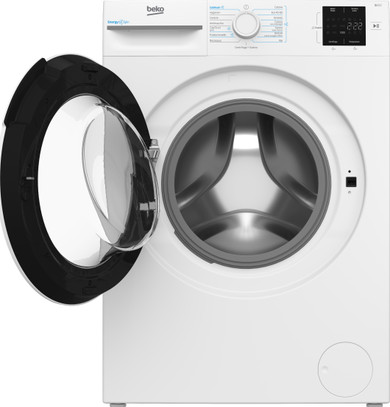 Beko b300 BMWRU3821W: Lavatrice 8kg, Classe A, 1200giri, linea estetica NX, motore inverter, Display Touch, oblò bianco, tecnologia EnergySpin™