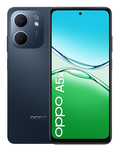 OPPO A5x Smartphone, Foto AI 32MP, Frontale 5MP, Display 6.67” 90HZ LCD HD+, 6000mAh, RAM 4(Esp1GB/2GB/4GB)+ROM 128GB (esp1TB), IP65, [Versione Italia], Black Blue