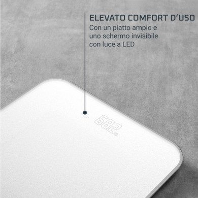 Rowenta Classic 2.0, Bilancia Da Bagno, Schermo Invisibile Facile da Leggere, Bianco, BS1901