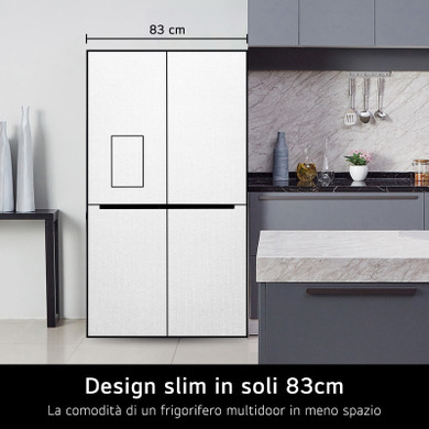 LG GML861PYPE Frigorifero Multidoor Slim, Classe E, 506L, Wi-Fi, Total No Frost, Prime Silver