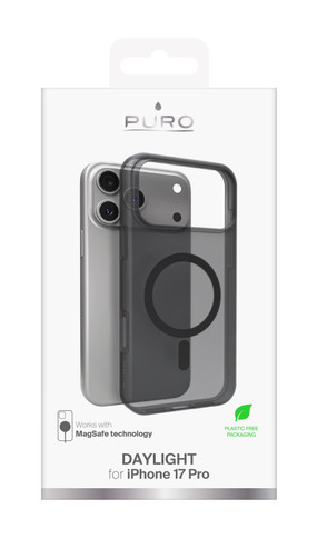 PURO Daylight custodia per cellulare 16 cm (6.3") Cover Nero, Translucent