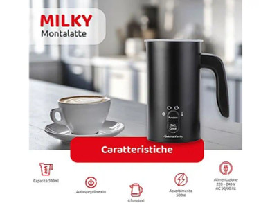 Melchioni Family Montalatte Milky – 4 Funzioni 600W 300ml – Nero