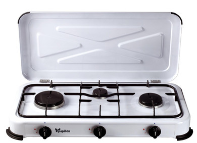 DCG Eltronic EKP 2423 Nero, Bianco Superficie piana Gas 3 Fornello(i)