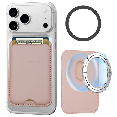 Techmade Smart Wallet Slim Magnetic 3 Carte Black Pink