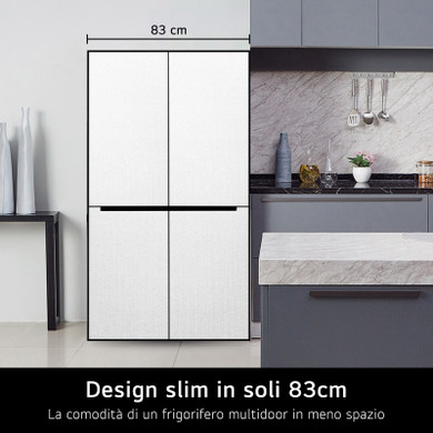 LG GMM41MSBEM Frigorifero Multidoor Slim, Classe E, 474L, Total No Frost, Cassetto Fresh Switch, Silver