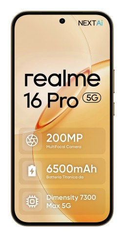 realme 16 Pro 17,3 cm (6.8") Doppia SIM 5G 8 GB 256 GB 6500 mAh Oro