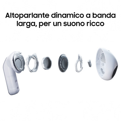 Samsung Galaxy Buds4, Black, Corpo in metallo, Altoparlante a 1 via, equalizzatore adattivo, Chiamate cristalline, Audio a 360°, ANC, Controllo adattivo del rumore Connessione senza interruzioni e One UI, Galaxy AI pronto ai comandi vocali