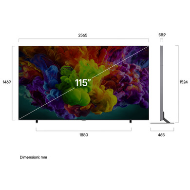 LG QNED evo AI MiniLED 115'' Serie QNED93B 115QNED93B6, 4K, Dolby Vision, Precision Dimming Pro, VRR 165Hz,SMART TV 2026