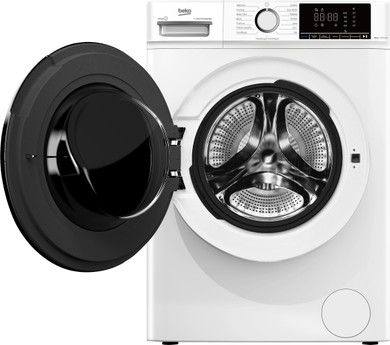 Beko b100 BMX8126DW 8kg classe A bianco, inverter 1200 giri, display XL, oblò bianco, vapore