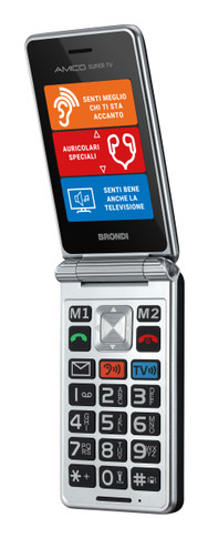 Brondi 10282060 cellulare 7,11 cm (2.8") 119 g Nero, Argento Telefono per anziani