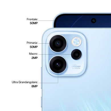OPPO Reno15 F 5G 16,9 cm (6,57") AMOLED Doppia SIM USB tipo-C 8 GB 256 GB 7000mAh 80W - Aurora Blue