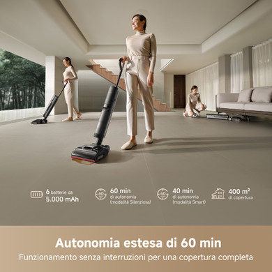 Dreame H15 Pro Combo Aspirapolvere elettrica Batteria Secco e bagnato Senza sacchetto 400 W Nero, Grigio 5 Ah