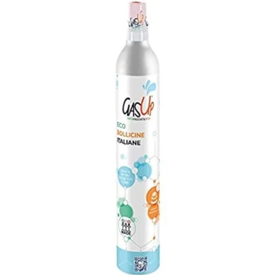 GasUp Bombola CO2 Universale in Alluminio 425g per Gasatori d'Acqua Domestici – Valvola con Attacco ad Avvitamento ACME (Anidride Carbonica Alimentare E290)
