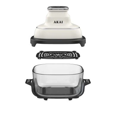 Akai Friggitrice Ad Aria Digitale 4,2L 1500W Bianca con Contenitore in Vetro
