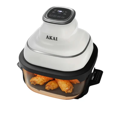 Akai Friggitrice Ad Aria Digitale 4,2L 1500W Bianca con Contenitore in Vetro