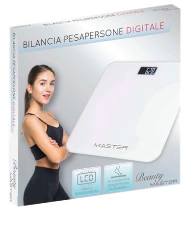 Master PP970W-R Bilancia Pesapersone Digitale 180Kg Vetro Temperato