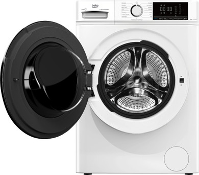 Beko b100 BMX8126DB 8kg classe A bianco, inverter 1200 giri, display XL, oblò nero, vapore