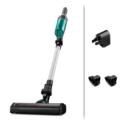 Rowenta RH1127 Aspirapolvere a bastone 2 in 1 Batteria Secco Senza sacchetto 0,4 L Blu, Alluminio