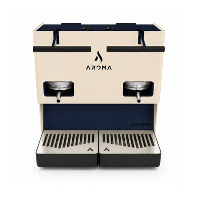 Aroma E.GO Doppia Macchina da Caffè a Cialde 1.4L 800W - Beige/Blu