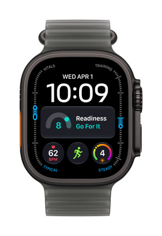 Apple Watch Ultra 4 GPS + Cellular, Cassa 49 mm in titanio nero con cinturino Ocean nero traslucido