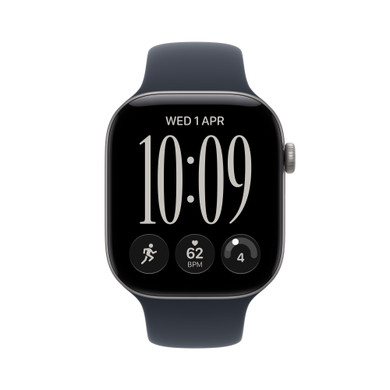 Apple Watch Series 12 GPS, cassa 42 mm in alluminio grigio siderale con cinturino Sport blu marino - S/M