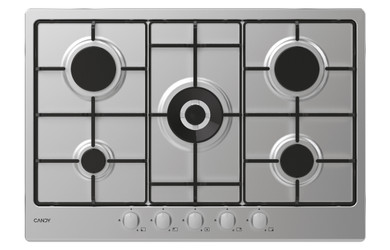 Candy Idea CHW74WX Acciaio inox Da incasso 75 cm Gas 5 Fornello(i)