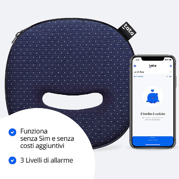 Filo Tata Pad Dispositivo Anti Abbandono Blu Navy per Seggiolini Auto