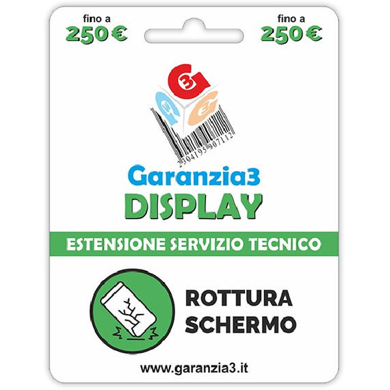COPERTURA DISPLAY ROTTURA SCHERMO per prodotti fino a 250 €