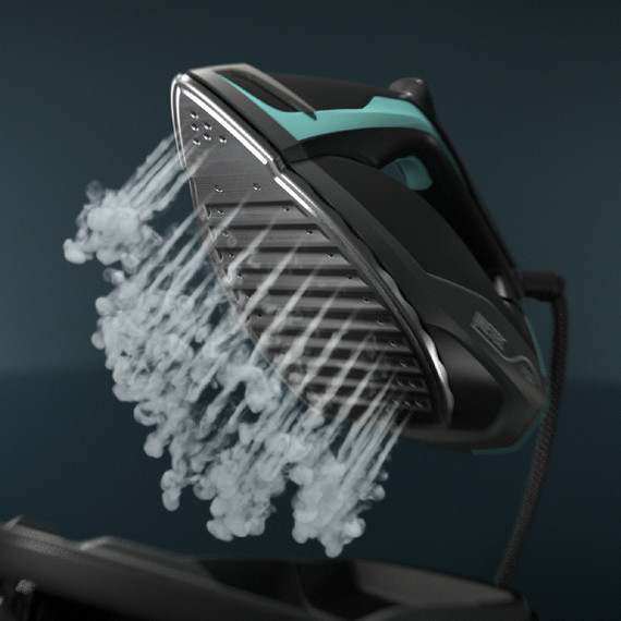 Imetec Onda P1 Ferro da Stiro Generatore di Vapore, Piastra a Onde Scorrevole Brevettata, 2400W, Colpo Vapore 300 g, Serbatoio 2,5L, 3 Filtri con Ioni di Argento, Tecnologia No Stop Vapor