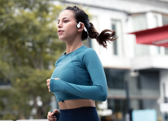 SHOKZ OpenMove Auricolare Wireless A clip, Passanuca Musica e Chiamate USB tipo-C Bluetooth Bianco