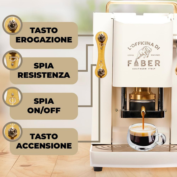 Faber Italia macchina per caffè Automatica/Manuale Macchina per caffè a cialde 1,3 L - Pure White
