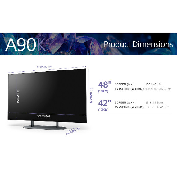 Sony XR-48A90K – 48" - BRAVIA XR™ - OLED – 4K Ultra HD – High Dynamic Range (HDR) – Smart TV (Google TV) - Modello 2022