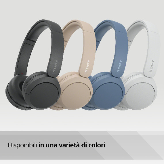 Sony Cuffie Bluetooth wireless WH-CH520 - Durata della batteria fino a 50 ore con ricarica rapida, stile on-ear - Blu