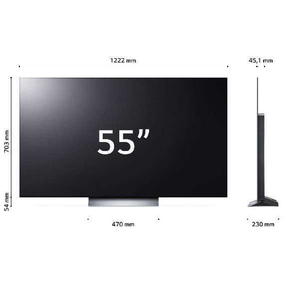 LG OLED evo 55'' Serie C3 OLED55C34LA, TV 4K, 4 HDMI, SMART TV 2023 (1)